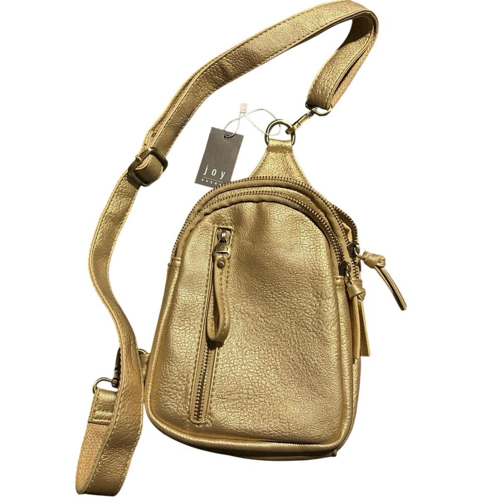 Joy Susan Skyler Sling Bag in Gold NWT